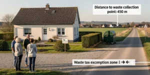 exonération taxe ordures ménagères distance