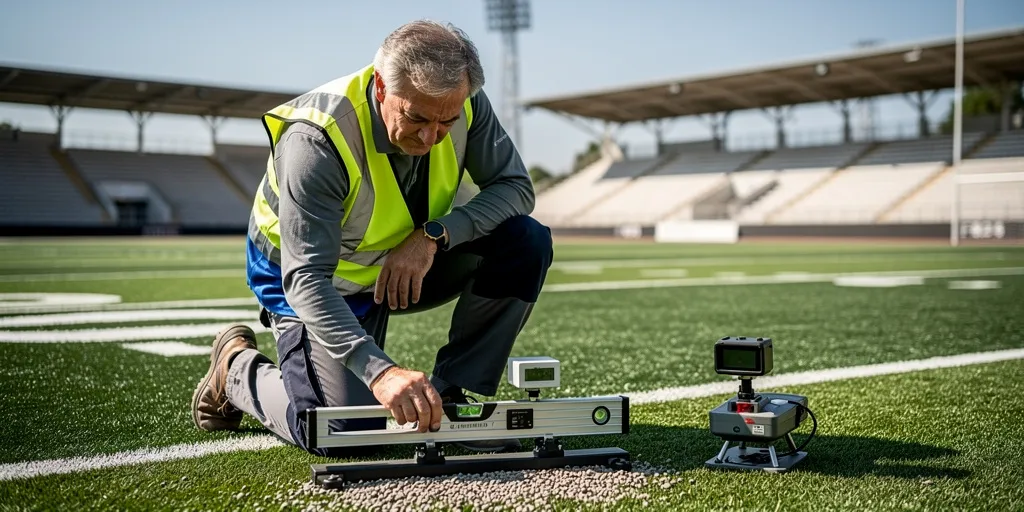 Tests de performance des terrains en gazon synthétique : ce qu’un diagnostiqueur doit vérifier